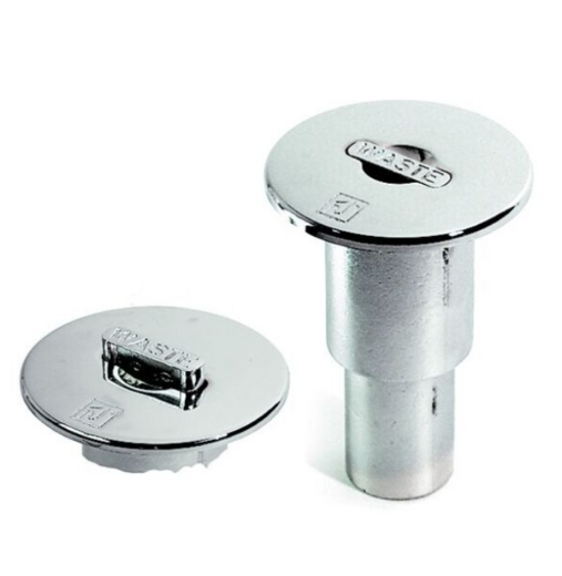 Kansiruuvike WASTE 38mm, kromattua messinkiä - pitkä